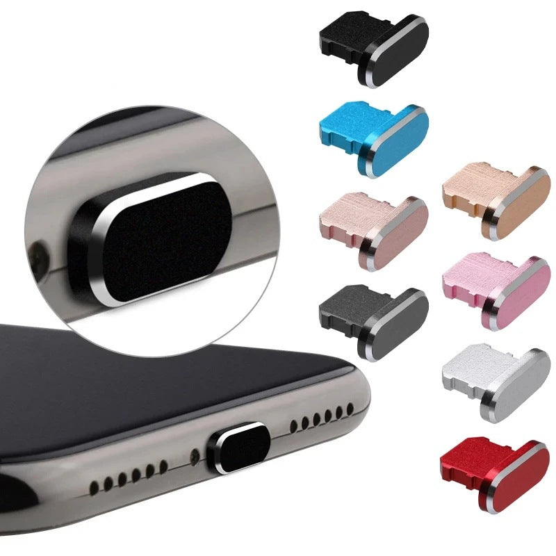 Premium Metall-Staubschutz für iPhone 15/14/13/12 Pro/Max/Plus/Mini | Ladeanschluss-Schutz, kompatibel mit iPhone & iPad