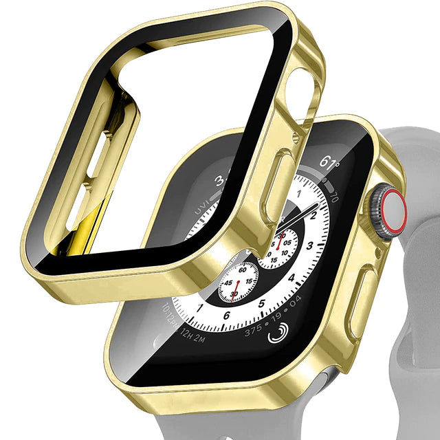 Premium Glasgehäuse für Apple Watch Serie 9/8/7/Ultra: 45mm, 41mm, 49mm, 44mm, 40mm | Hochwertige Displayschutz-Hülle