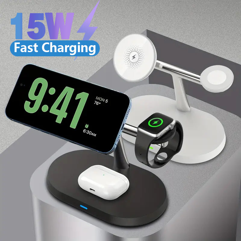 Hacrin 3 in 1 Wireless Charging station for  Apple Watch Series 7 Charger Dock Fast Charging Station for Smartphones, Apple iPhone, Samsung, iOS & Android