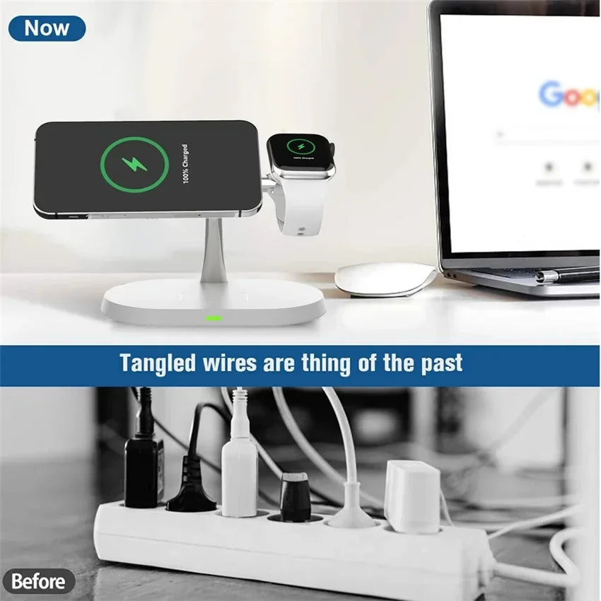 Hacrin 3 in 1 Wireless Charging station for  Apple Watch Series 7 Charger Dock Fast Charging Station for Smartphones, Apple iPhone, Samsung, iOS & Android