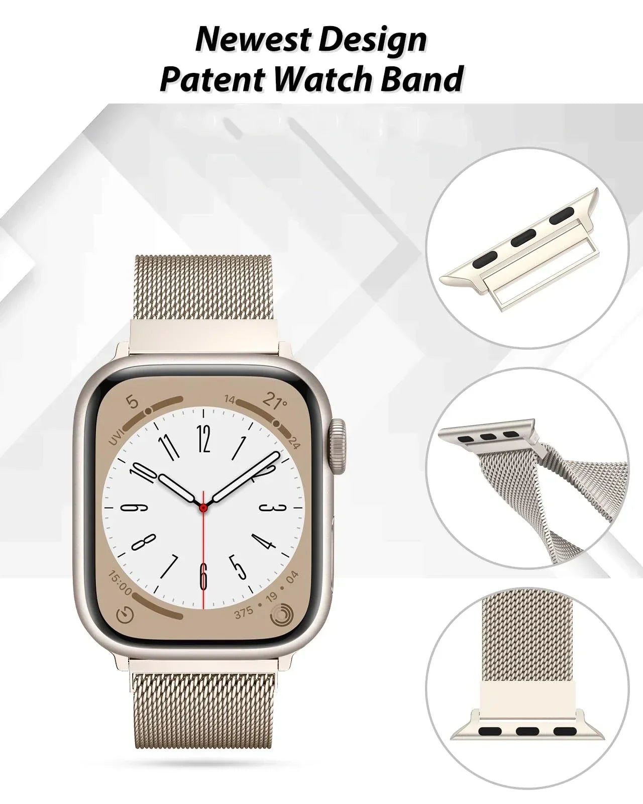 Milanese Loop Armband für Apple Watch Ultra 9 8 7 6 5 4 SE, 45mm 49mm 44mm 41mm 40mm | Premium Metall Magnetisches Armband, Doppelprofil für iWatch 3 42mm - Phone Heaven Zone